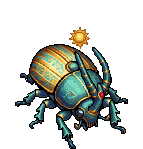 The redrawn Scarab sprite, standing on six legs and seen from the south-east